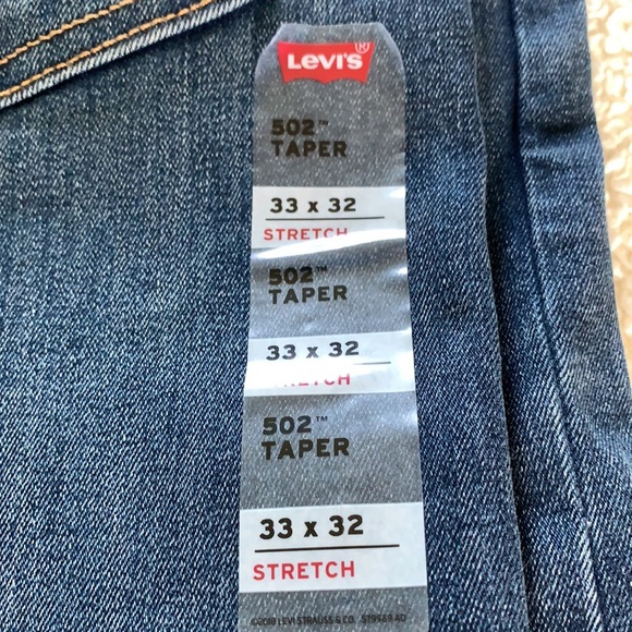 Levi 502 Taper Jeans.  33 x 32 Stretch. Dark Blue. - Picture 3 of 4